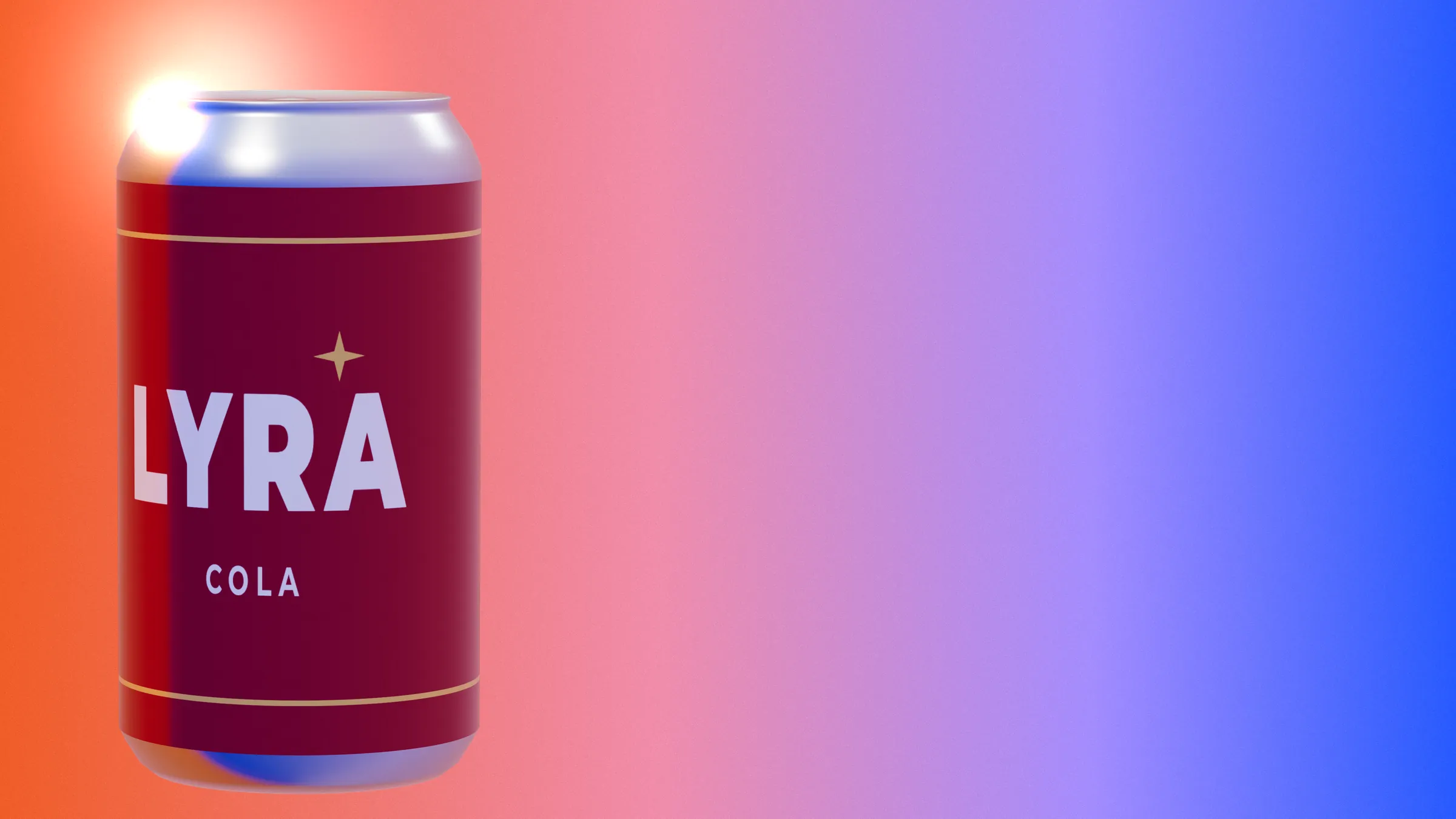 LYRA Cola can on a gradient