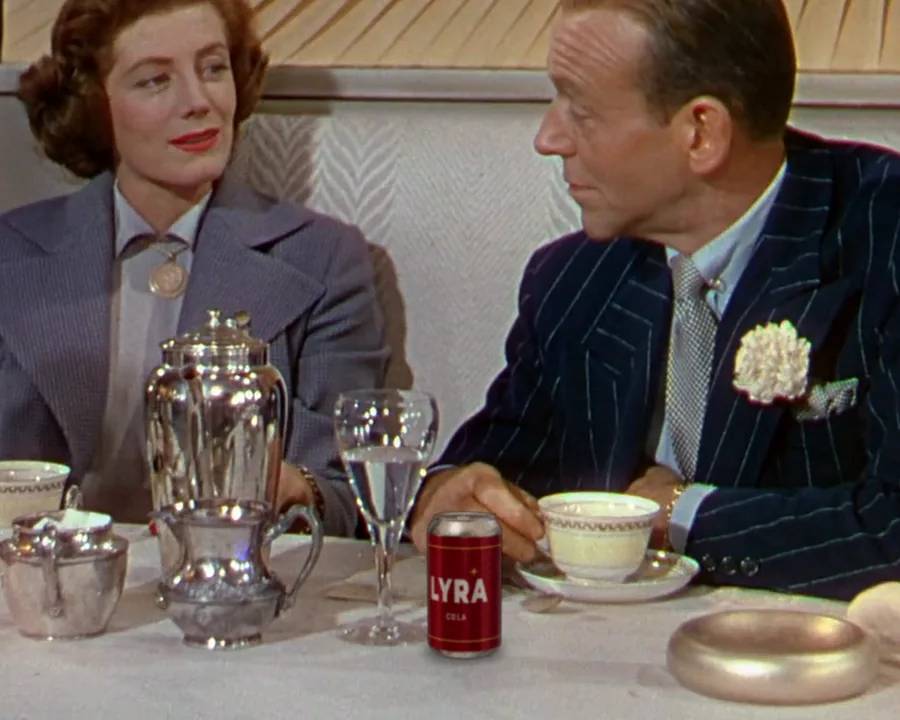 Royal Wedding (1951) restaurant scene with LYRA Cola